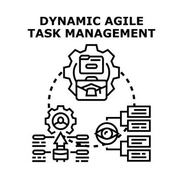 Dynamic agile task management process implementation planning Stock Illustration