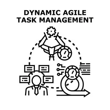 Dynamic agile task management system workflow planning 스톡 일러스트