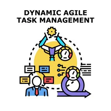 Dynamic agile task management system workflow planning Stock Illustration