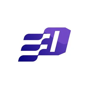 Dynamic alphabet D logo Stock Illustration