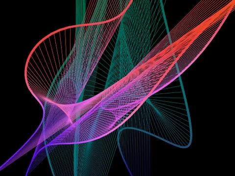 Dynamic and Bright Linear Spiral with Colorful Greadient Stock Illustration