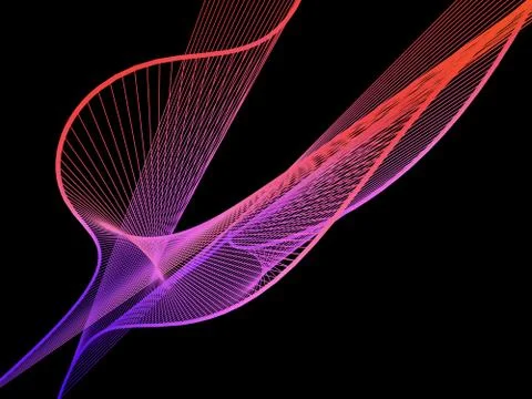 Dynamic and Bright Linear Spiral with Colorful Gradient Stock Illustration