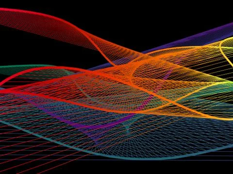 Dynamic and Bright Linear Spiral with Colorful Gradient Stock Illustration