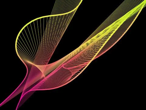 Dynamic and Bright Linear Spiral with Colorful Gradient Stock Illustration