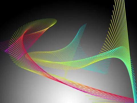 Dynamic and Bright Linear Spiral with Colorful Gradient Stock Illustration