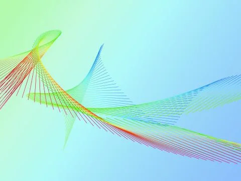 Dynamic and Bright Linear Spiral with Colorful Gradient Stock Illustration