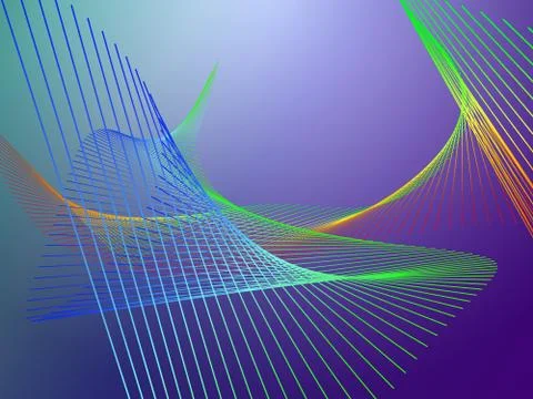 Dynamic and Bright Linear Spiral with Colorful Gradient Stock Illustration