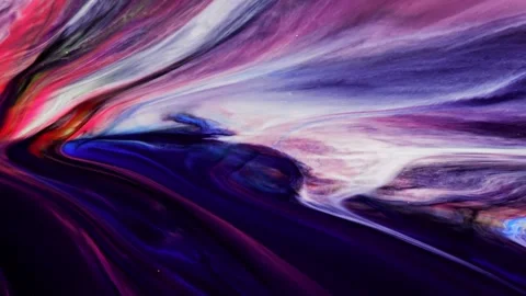 Dynamic and captivating Abstract Swirls featuring a stunning blend of Purple and Stock Footage 303608140