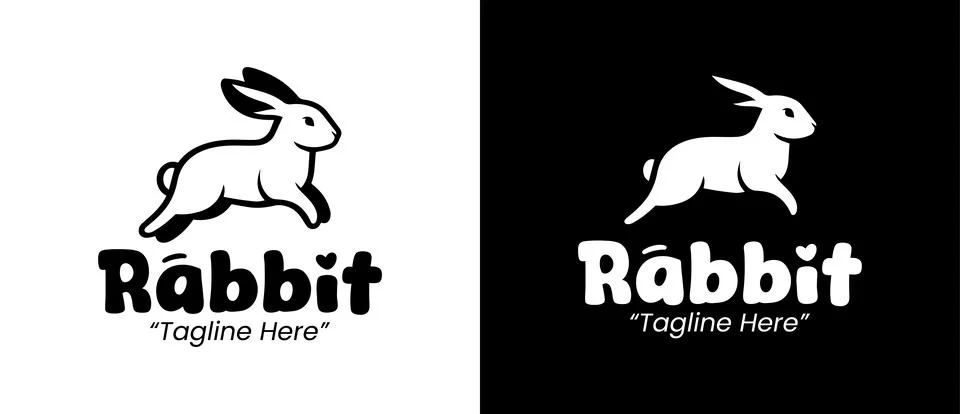 Dynamic and Energetic Rabbit Logo for Companies Stock Illustration