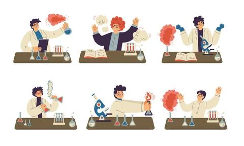 Dynamic and Engaging Laboratory Scenes Showcasing the Work of Passionate Stock Illustration