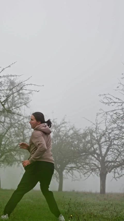 Dynamic and Engaging Martial Arts Moves in a Beautiful Misty Landscape Stock Footage 308371140