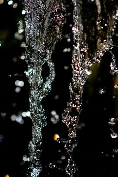 The dynamic and irregular shape of the water flow 스톡 사진