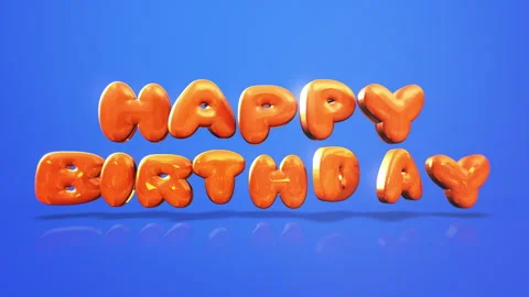 Dynamic and playful 3d text Happy Birthday melting on blue background Vidéo 293025509