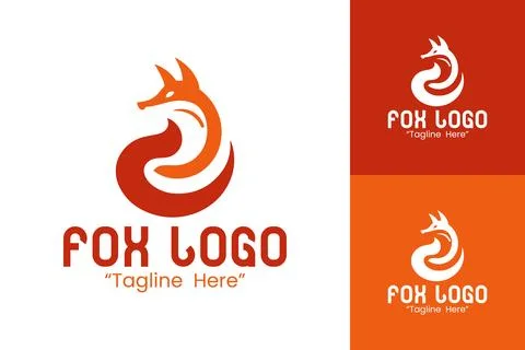 Dynamic and Sleek Fox Logo Design for Digital Branding Stock Illustration