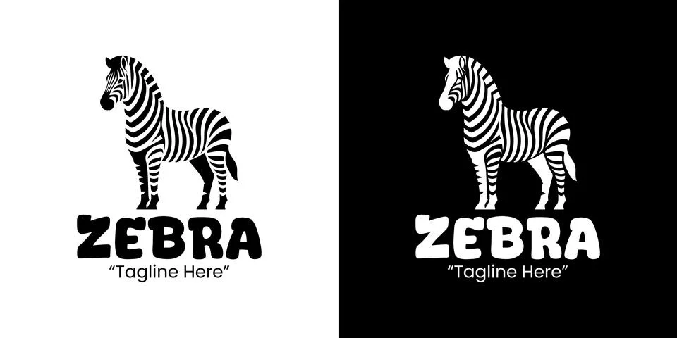 Dynamic and Versatile Zebra Logo with Customizable Black and White Theme 스톡 일러스트