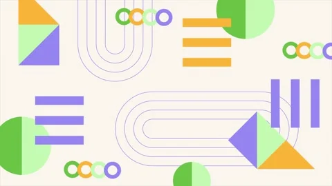 Dynamic and vibrant abstract pattern with playful geometric elements Stock Footage 310221849