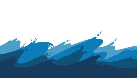 A dynamic and vibrant blue wave backdrop, perfect for ocean and adventure r.. Stock Illustration