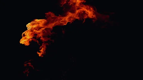 Dynamic and Vibrant Fire Flames on a Dark and Mysterious Background for Visual Stock Footage 295889329