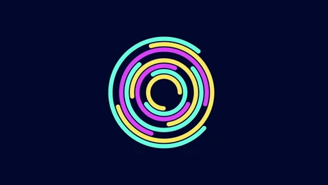 Dynamic and vibrant spiral design with overlapping colored lines Stockbeeldmateriaal 297598054