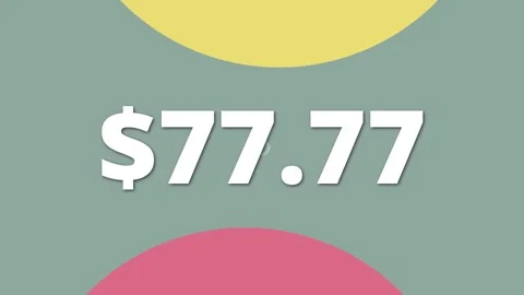 Dynamic and vibrant video clip showing price 77.77 Great fit for online ads or Stock Footage 314087918