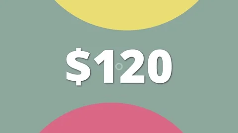 Dynamic and vibrant video clip showing price 120 Great fit for online ads or Stock Footage 314087921