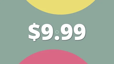 Dynamic and vibrant video clip showing price 9.99 Great fit for online ads or Stock Footage 314087929