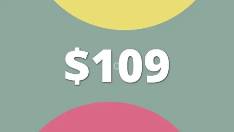 Dynamic and vibrant video clip showing price 109 Great fit for online ads or Stock Footage 314088712
