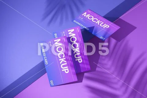 Dynamic Angled Business Card Mockup Modello PSD