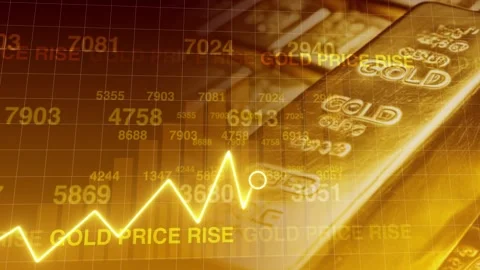 Dynamic Animated Background Illustrating Gold Price Surge - Economic Growth C 動画素材 271313346