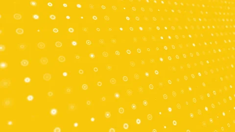 Dynamic animated background with pulsating white circles on yellow background Stock Footage 137167656