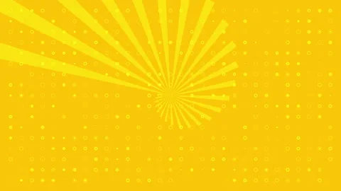 Dynamic animated background with pulsating white circles and sun on yellow Stock Footage 137173090