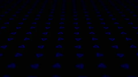 Dynamic animated background with rotating blue triangles on a black background. Stock Footage 132381780