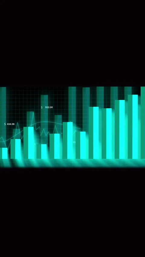 Dynamic animated bar graph chart financial growth business success vertical.. Stock Footage 344284481