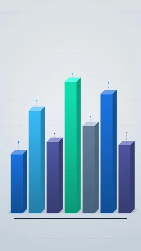 Dynamic animated bar graph displaying statistical data analysis and economi.. Stock Footage 344942069