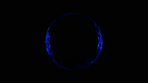 Dynamic animated blue circle swirl wave motion Stock Footage 173418198