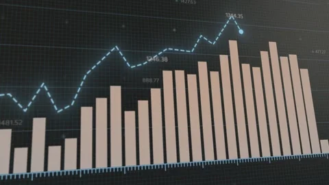 Dynamic animated charts showcasing up and down market trends Video stock 281441866