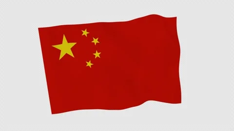 Dynamic Animated China National Flag Loop Alpha Channel Video stock 342624086