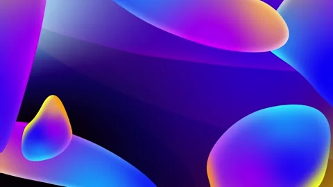 Dynamic animated colorful background, fluid liquid shapes in vibrant blue Stock Footage 282785108