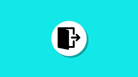 Dynamic animated icon of an open door with arrow indicating exit motion Stock Footage 327762456
