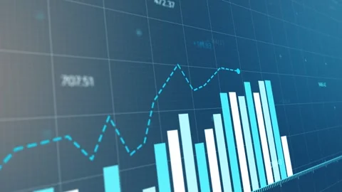 Dynamic animated market trend presentation, illustrating fluctuating charts Video stock 281441741