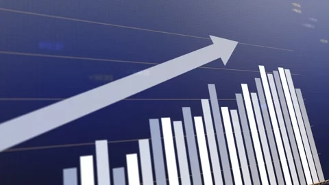 Dynamic animated market trend visualization, upward and downward motion chart Stock Footage 281441918
