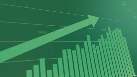 Dynamic animated market trends presentation, upward and downward  Stock Footage 281441894