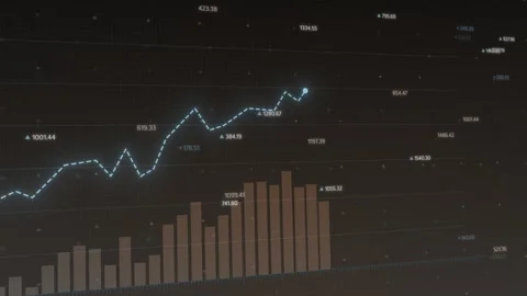 Dynamic animated market trends presentation, showcasing fluctuating crypto Stock Footage 281442006