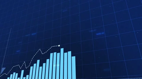 Dynamic animated market trends visualization, upward and downward bar graphs Stock Footage 281441623