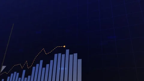 Dynamic animated market trends visualization, showcasing upward and downward  Stock Footage 281441637