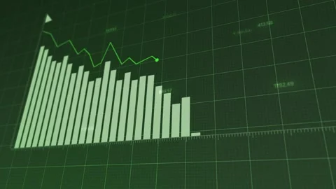 Dynamic animated market trends visualization, showcasing upward and downward  Stock Footage 281442060