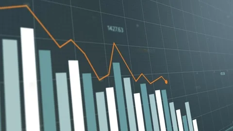 Dynamic animated market trends visualization, illustrating fluctuating bar Stock Footage 281442096