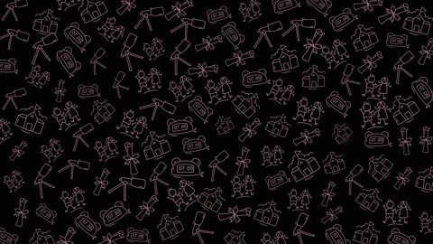 Dynamic animated pattern of abstract line icons on dark background for crea.. Stock Footage 327061819