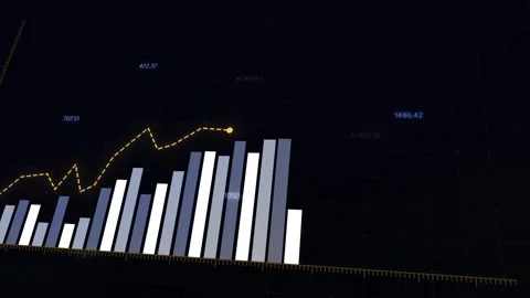 Dynamic animated presentation of market trends, fluctuating financial graphs  Stock Footage 281441511
