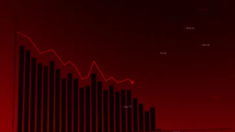 Dynamic animated presentation of market trends, fluctuating charts and graphs Stock Footage 281442027
